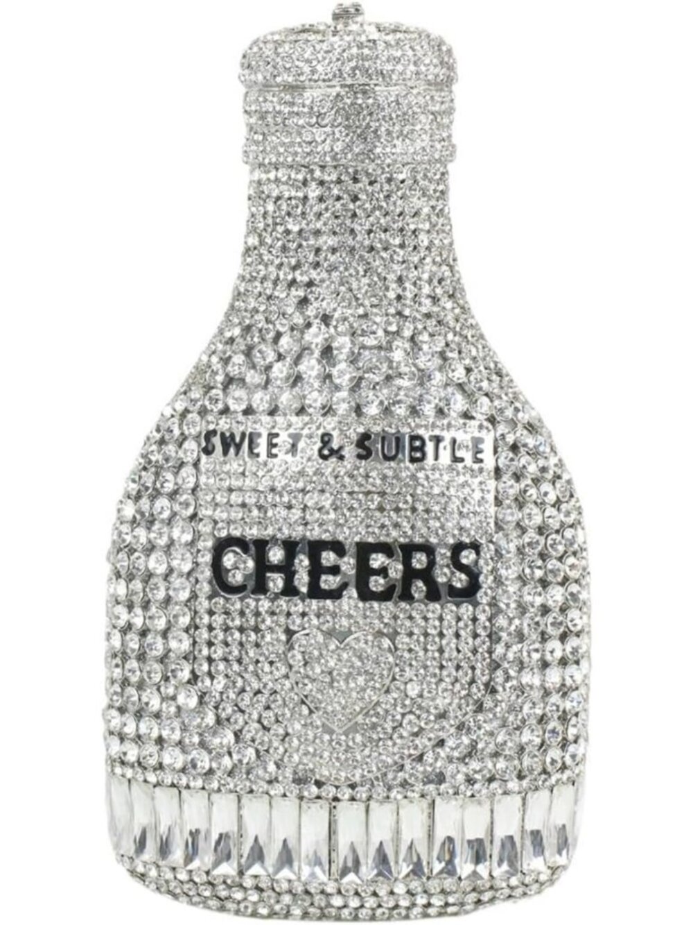Rhinestone Champagne Bottle Clutch - Glam Evening Bag for Women, Party Purse